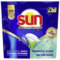 Machineafwas<Sun Brilliant Shine+ All-in 1 Vaatwascapsules 26 stuks
