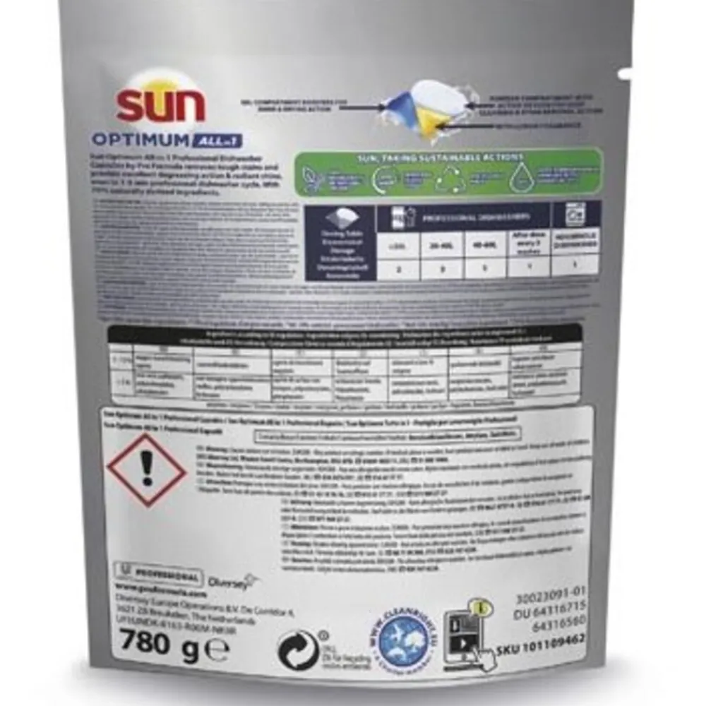 Vaatwastabletten all in one Optimum Professional Caps 4x 52 stuks^Sun Professional Online