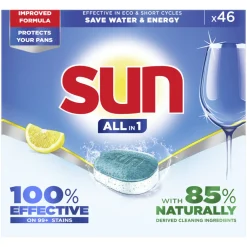 Machineafwas<Sun Vaatwastabletten All-in-1 Citroen 46 stuks