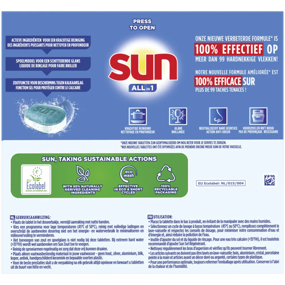 Machineafwas<Sun Vaatwastabletten All-in-1 Citroen 46 stuks