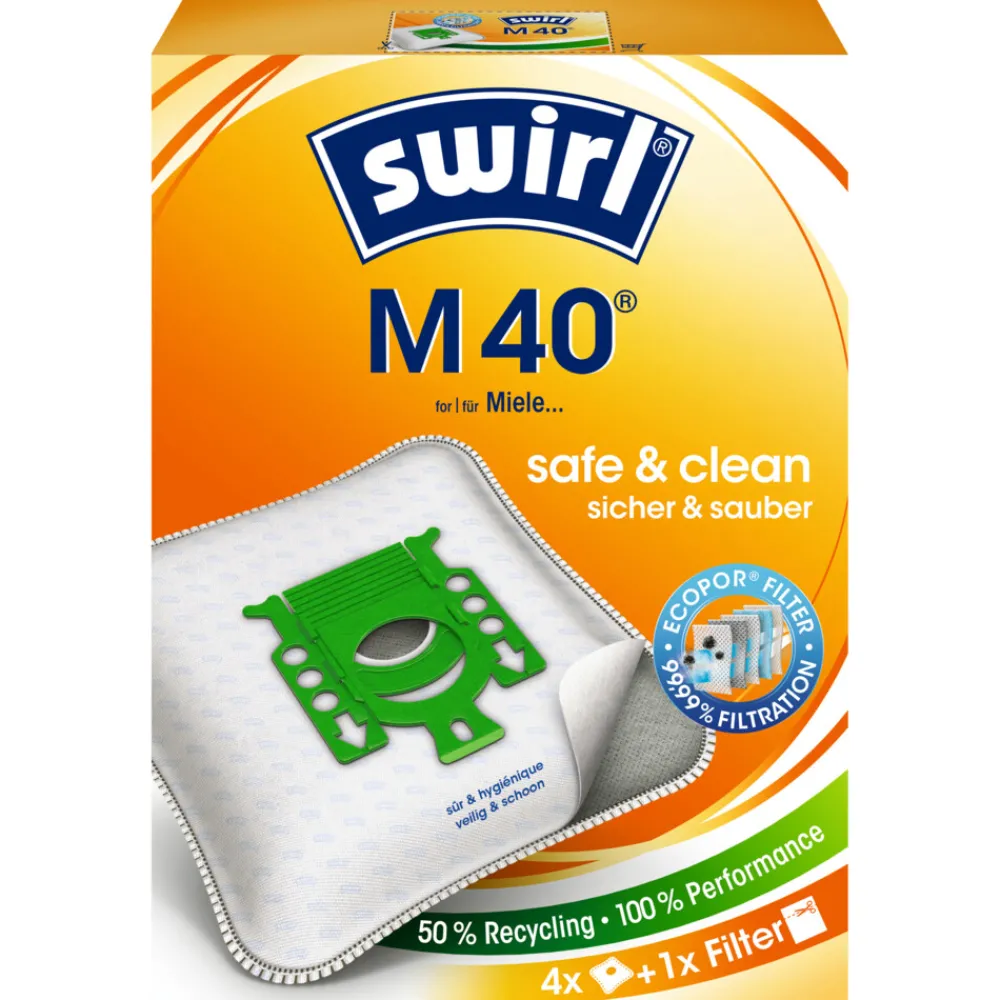 Hulpmiddelen<Swirl Stofzuigerzakken M40 - MP Plus 4 stuks