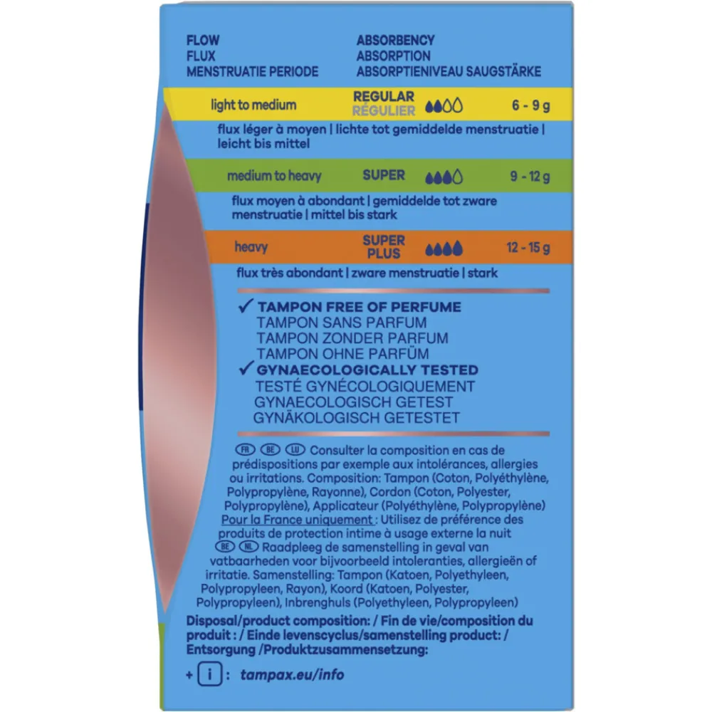 Pearl Compak Super Tampons met Inbrenghuls 18 stuks^Tampax Outlet