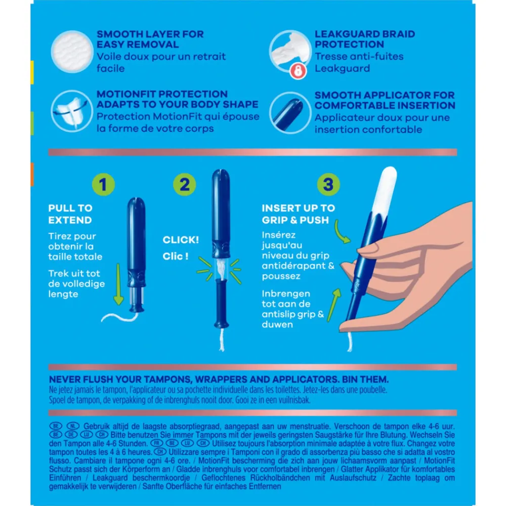 Pearl Compak Super Tampons met Inbrenghuls 18 stuks^Tampax Outlet