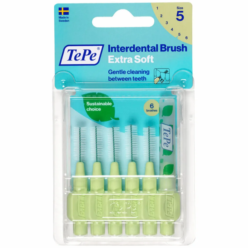 Flossen & Ragen<TePe Ragers Extra Zacht 0,8 mm Lichtgroen 6 stuks