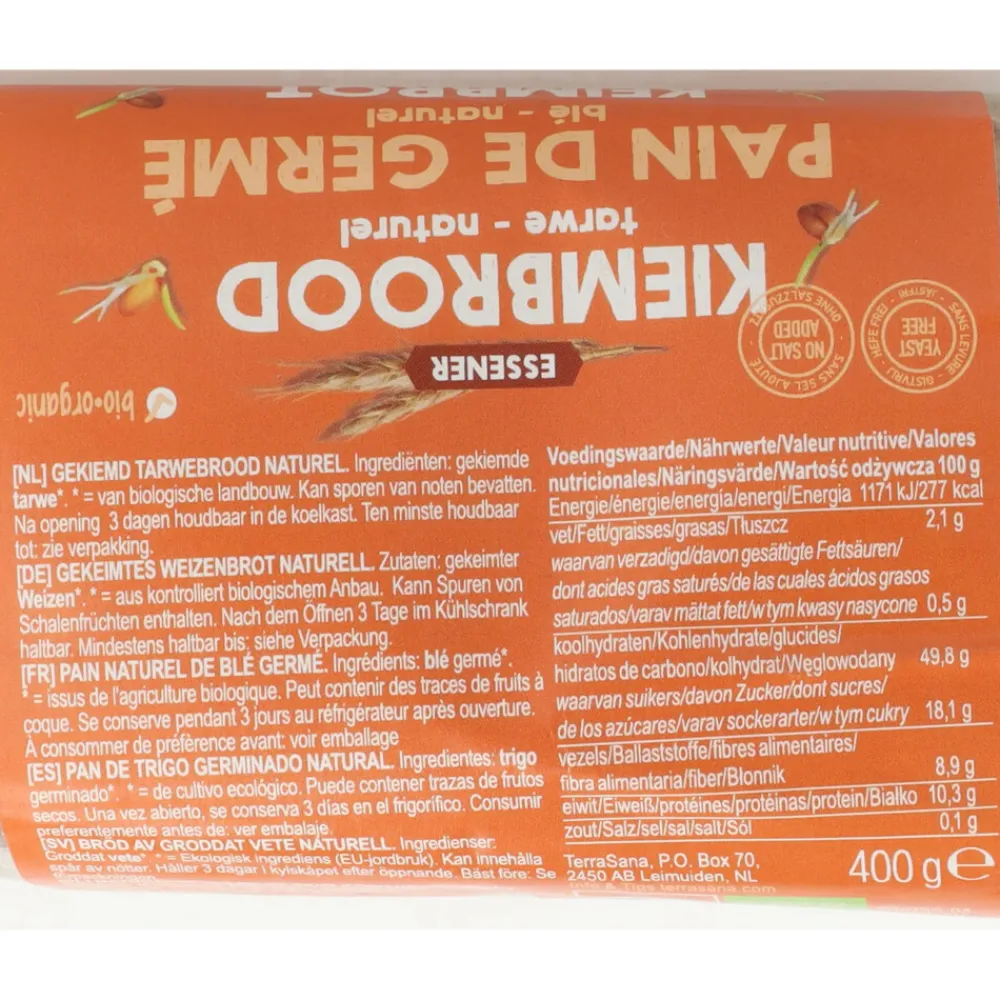Sale Kiembrood Naturel Eko 400 gr Brood & Crackers