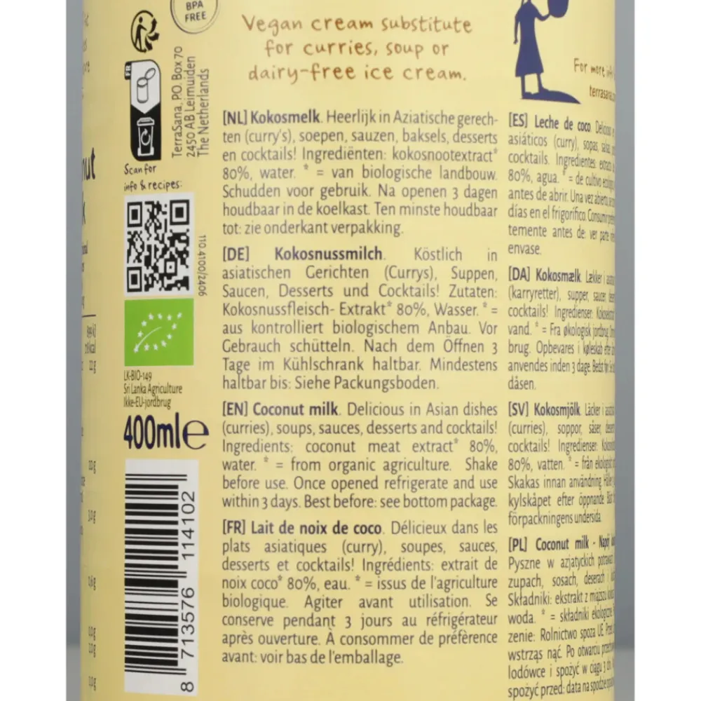 Kokosmelk 22% Vet 400 ml^Terrasana Best