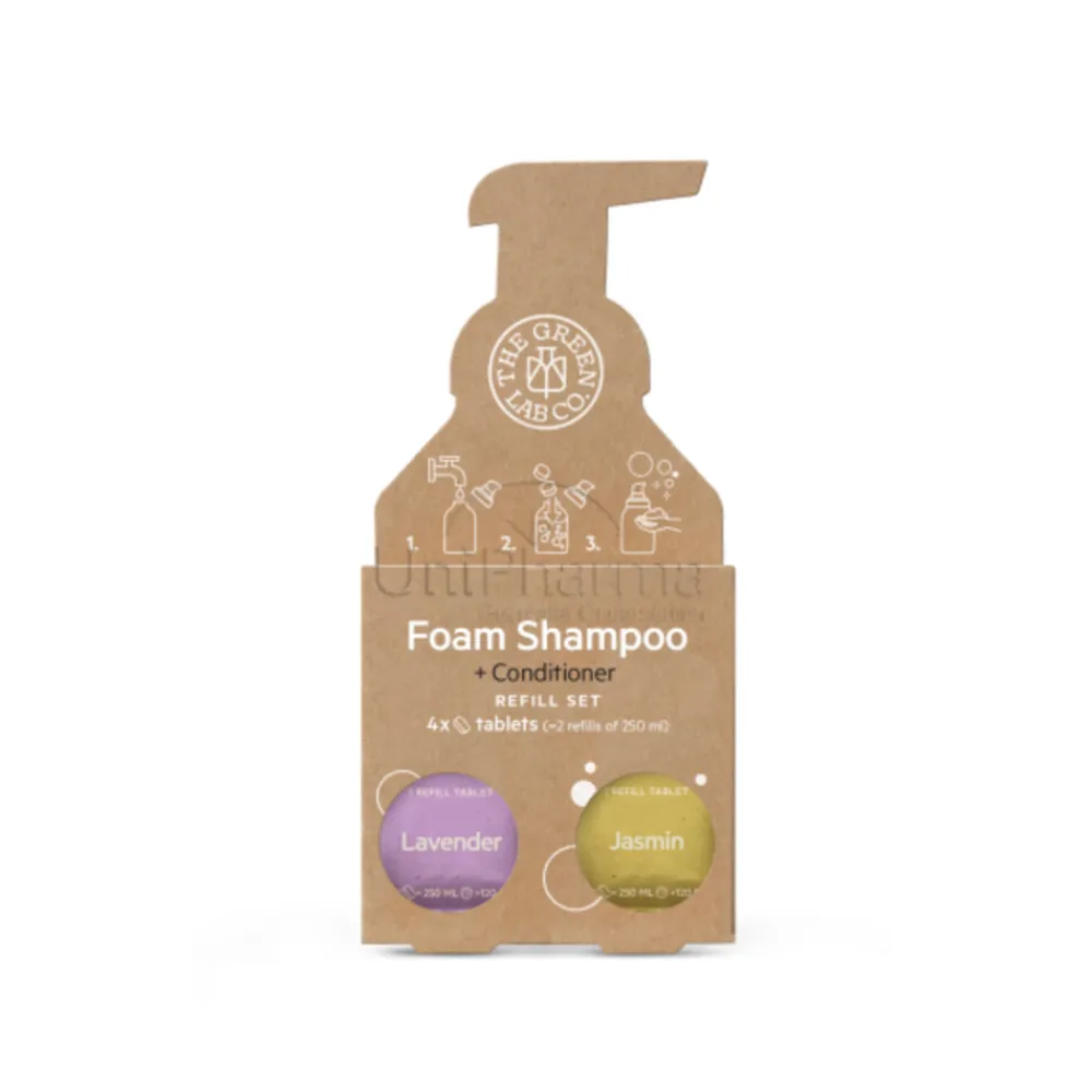 Shampoo<The Green Lab Co Navul Set Schuimende Shampoo Tabletten Lavendel & Jasmijn 4 stuks
