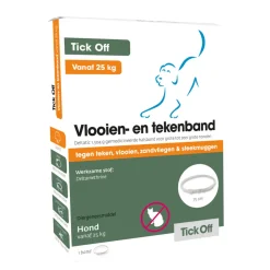 Vlo, Teek & Worm<Tick Off Anti Vlooien en Teken Halsband Hond vanaf 25 kg