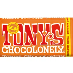 Tony's Chocolonely Melk Caramel Zeezout 180 gr^Tonys Chocolonely Clearance
