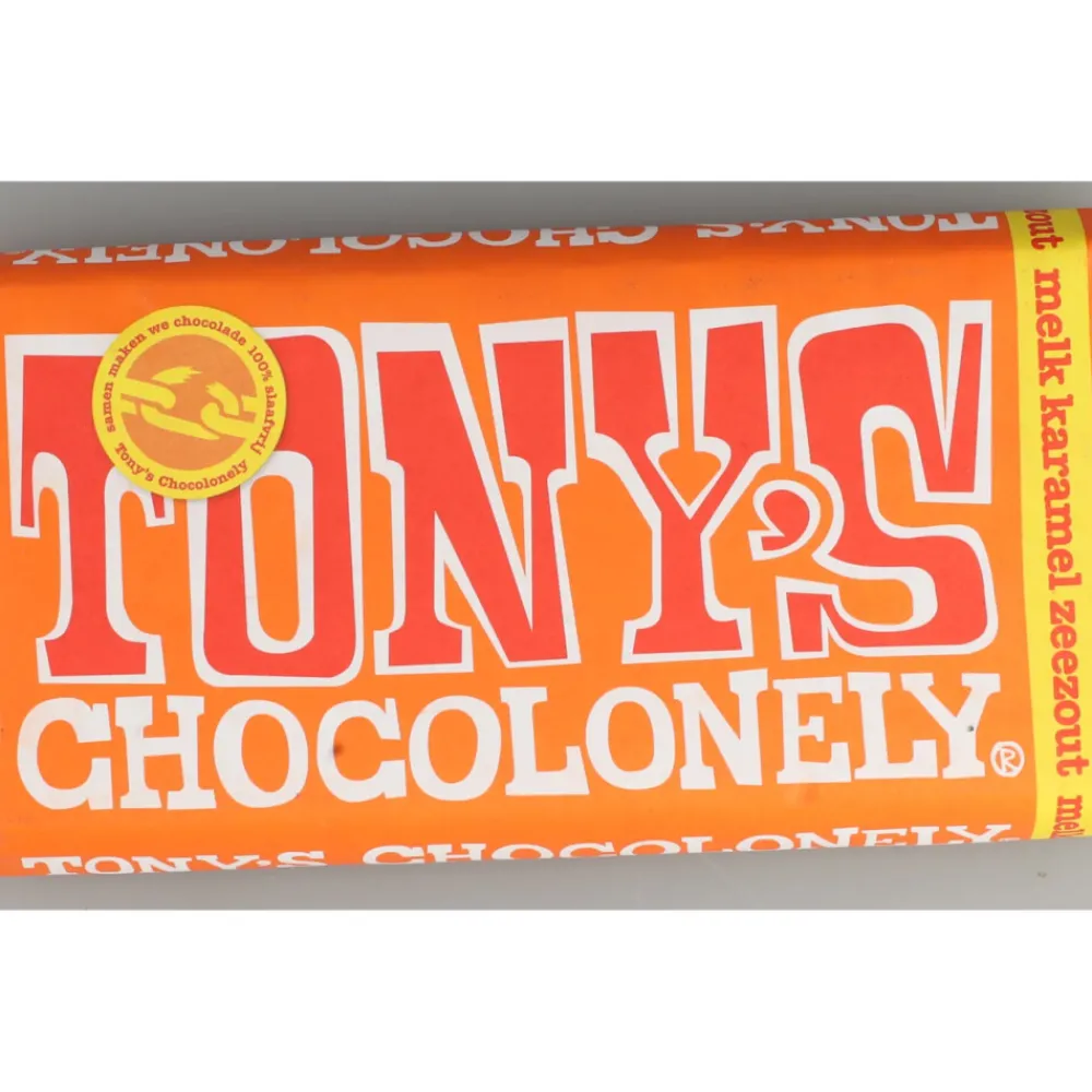 Tony's Chocolonely Melk Caramel Zeezout 180 gr^Tonys Chocolonely Clearance