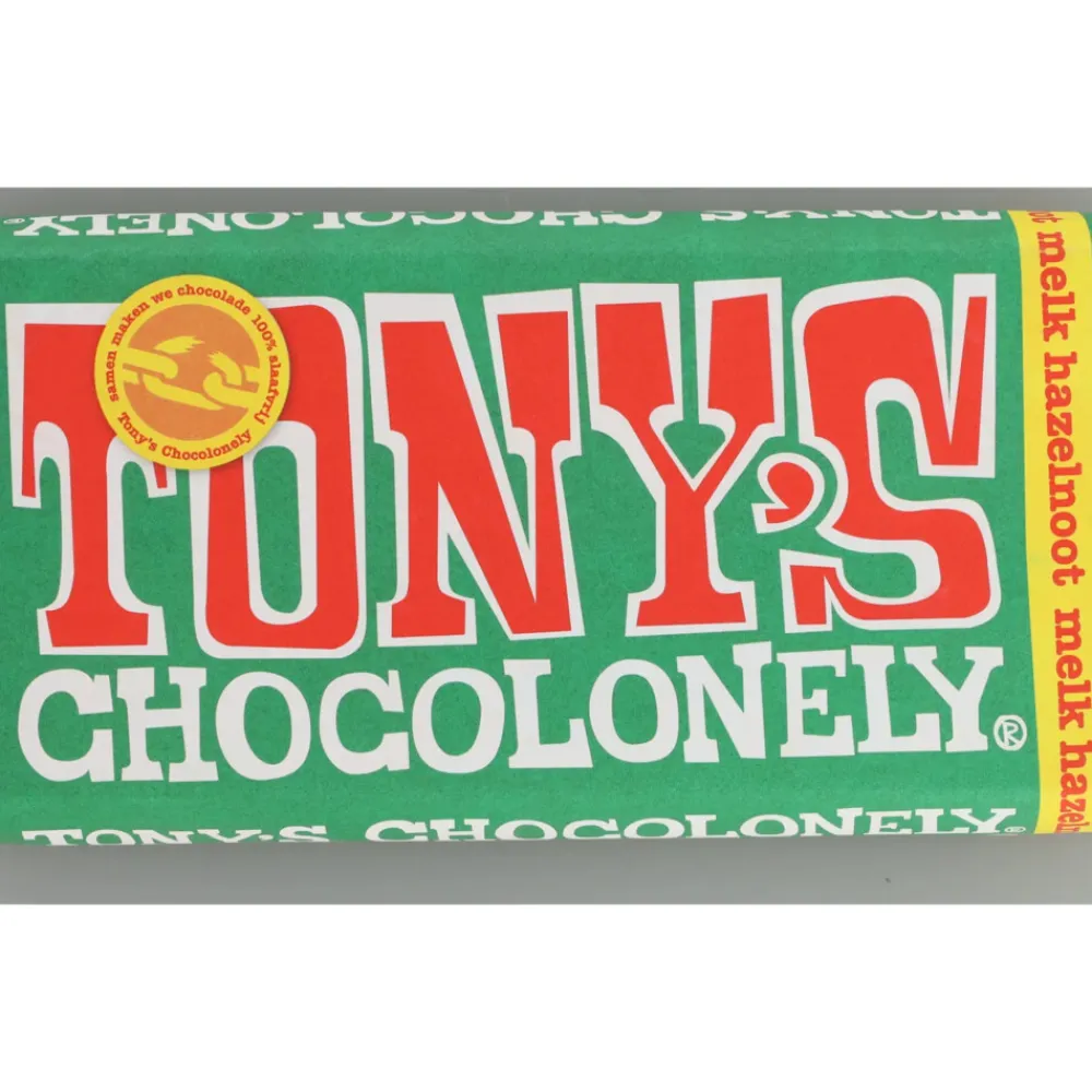Chocolade<Tonys Chocolonely Tony's Chocolonely Melk Hazelnoot 180 gr