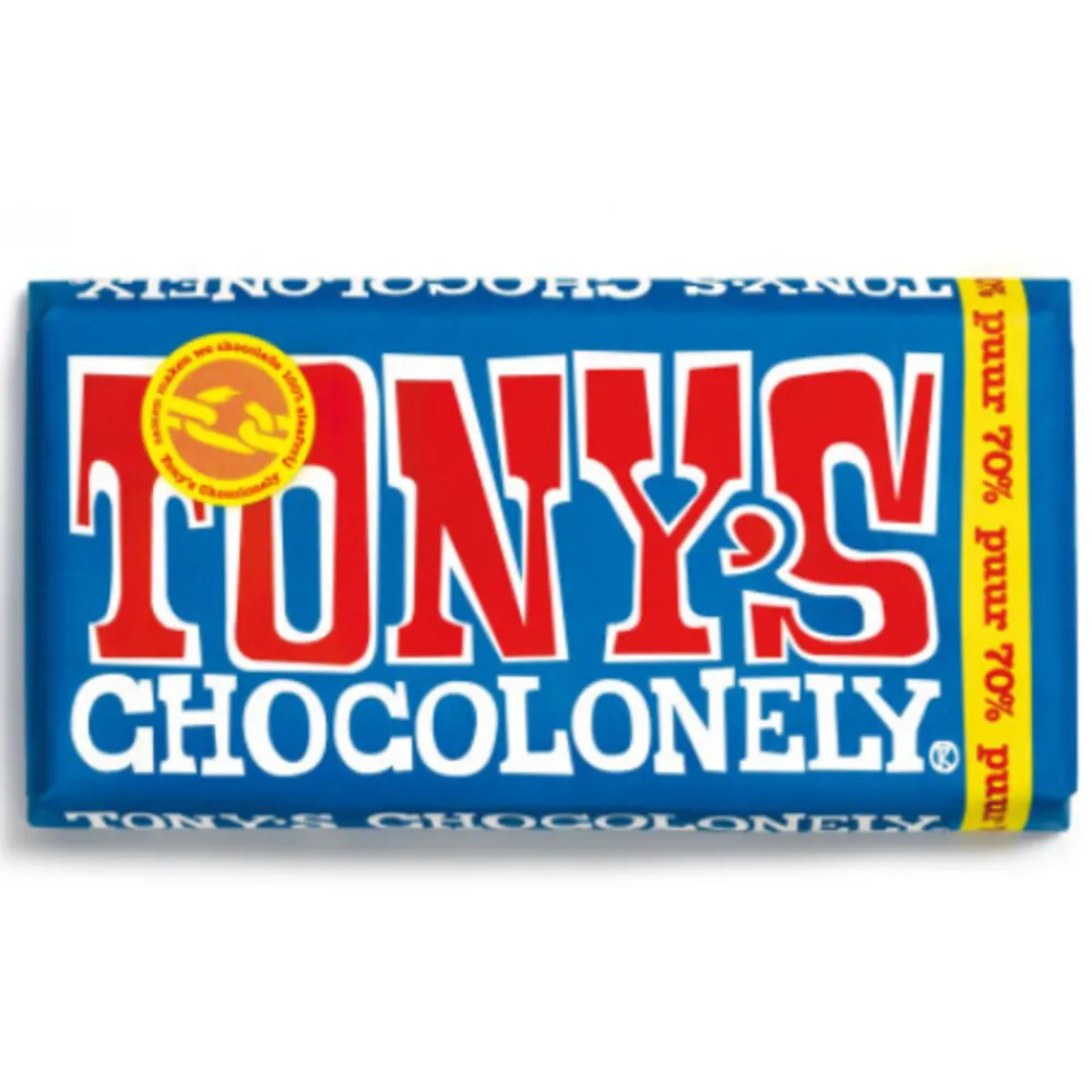 Chocolade<Tonys Chocolonely Tony's Chocolonely Puur Original 180 gr