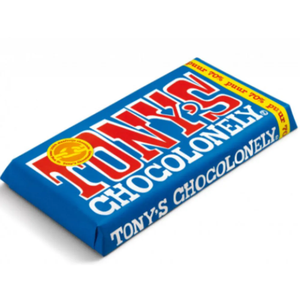 Chocolade<Tonys Chocolonely Tony's Chocolonely Puur Original 180 gr