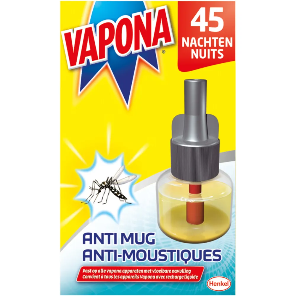Anti-Mug Muggenstekker Navulling 45 nachten 18 ml^Vapona Discount