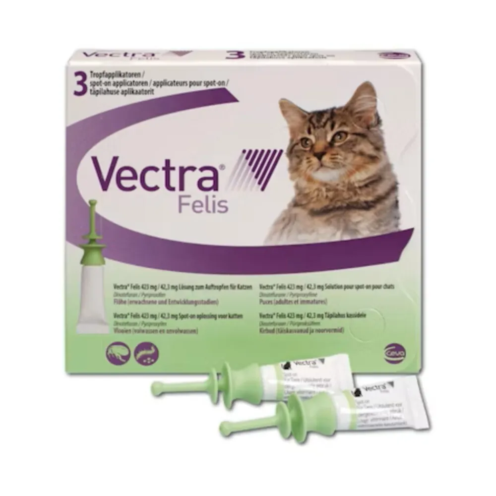 Vlo, Teek & Worm<Vectra Felis Anti Vlooien 0,6-10 kg 3 stuks
