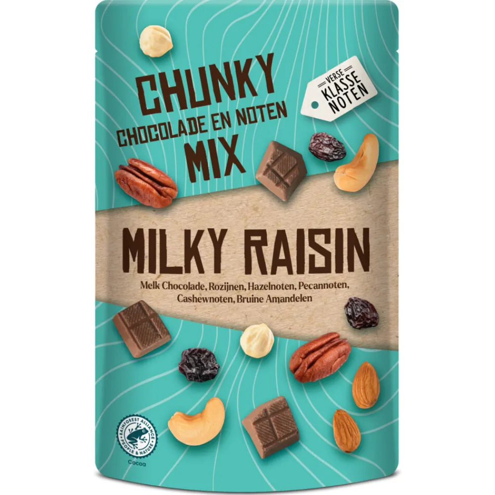 Best Chunky Chocolade en Noten Mix Milky Raisin 150 gr Noten