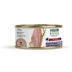 Hondenvoer<Vigor & Sage Hondenvoer Vers-in-Blik Kalkoen - Astragalus 185 gr