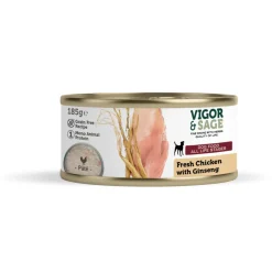 Hondenvoer<Vigor & Sage Hondenvoer Vers-in-Blik Kip - Ginseng 185 gr
