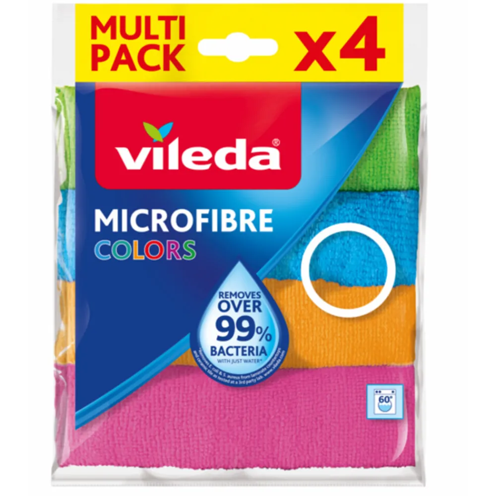 Schoonmaakdoekjes<Vileda Microvezeldoek Colors 4 stuks