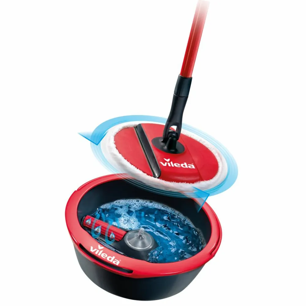 Dweilen<Vileda Spin & Clean Mop Complete Set Rood en Zwart 1 set