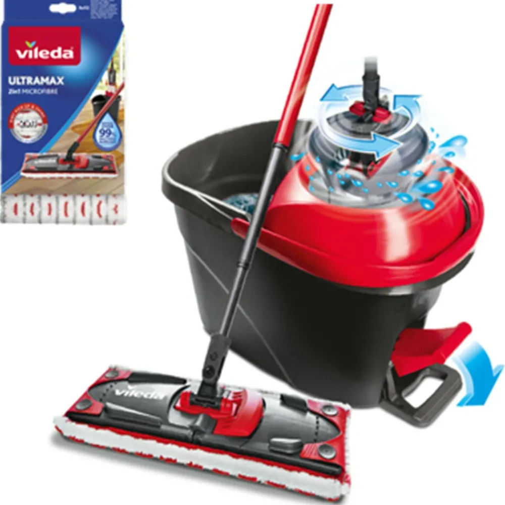 Dweilen<Vileda UltraMax TURBO Pedaalsysteem + Navulling Pakket