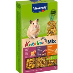 Snacks<Vitakraft Hamster Kracker Trio Honing - Noot - Fruit 3 stuks