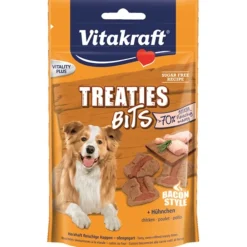 Snacks<Vitakraft Treaties Bits Bacon style met Kip 120 gr