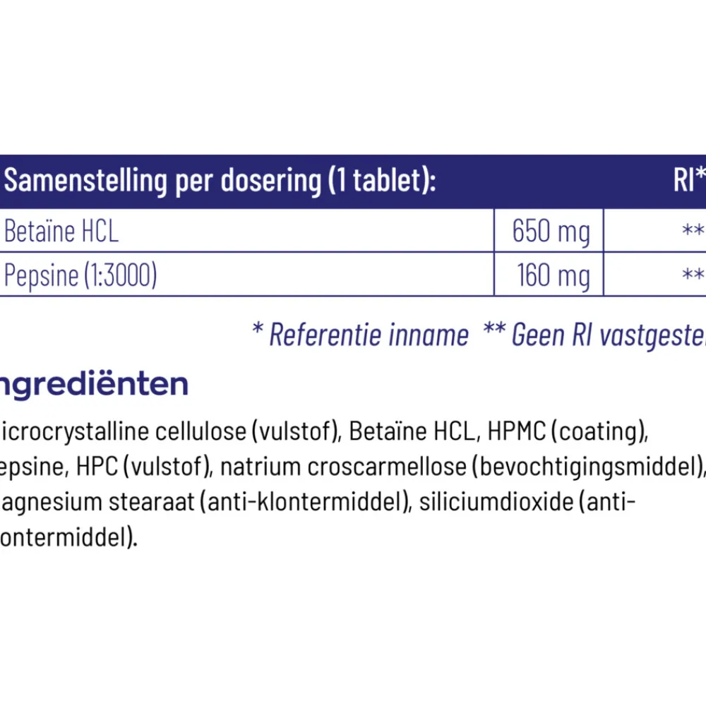 Sale Betaine Hcl Testkit 10 tabletten Speciale Bestanddelen|Zelftesten
