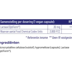 Best Lactase Optiferm 3000 Fcc 90 capsules Organen|Speciale Bestanddelen