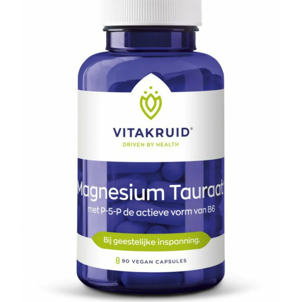 Mineralen|Vitaminen<Vitakruid Magnesium Tauraat 90 vegacapsules