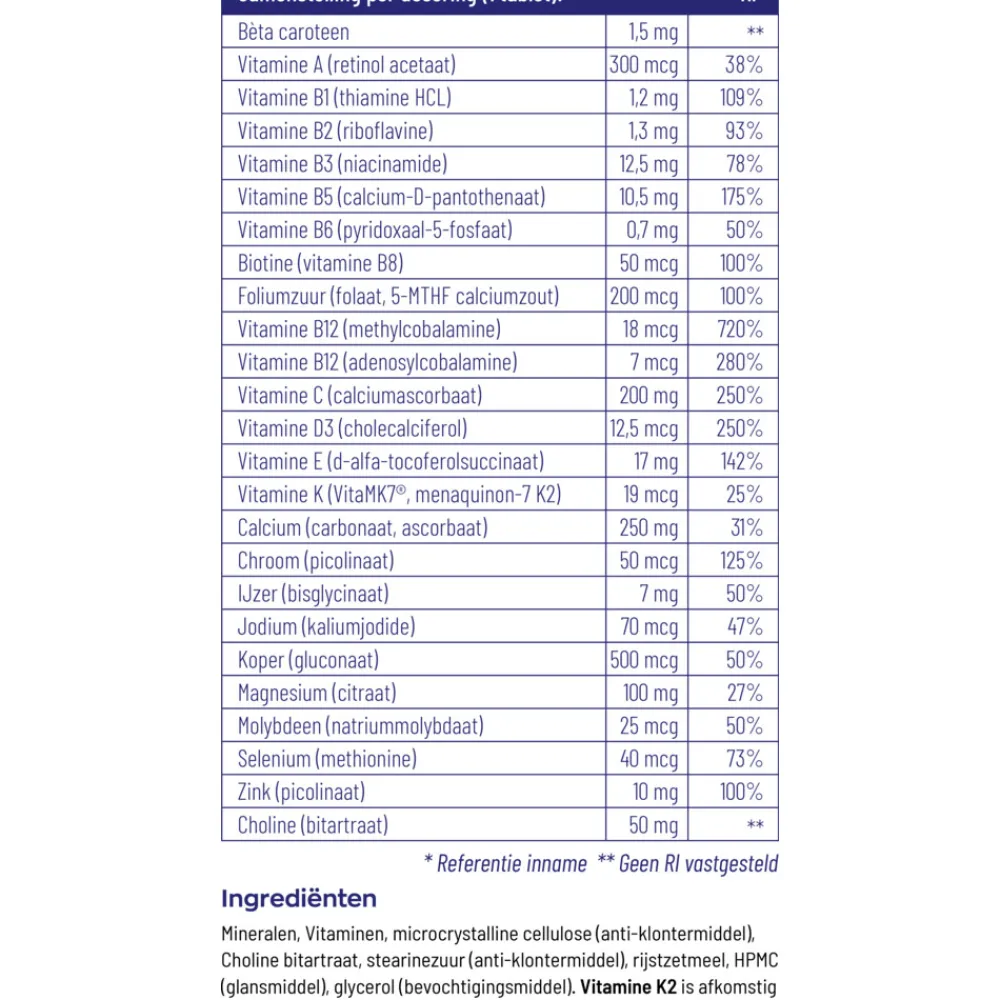 Multi Vitaminen En Mineralen<Vitakruid Multi Basis 30 tabletten
