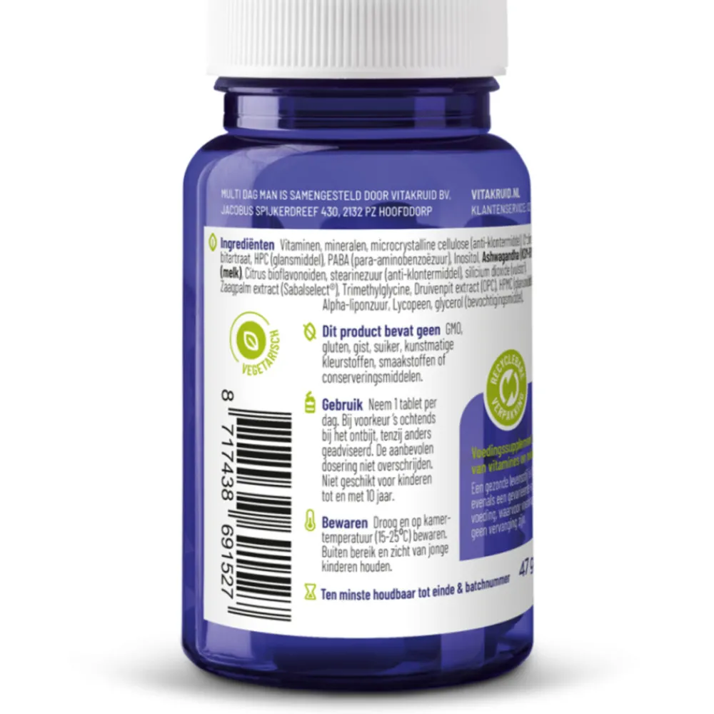 Multi Dag Man 30 tabletten^Vitakruid Outlet