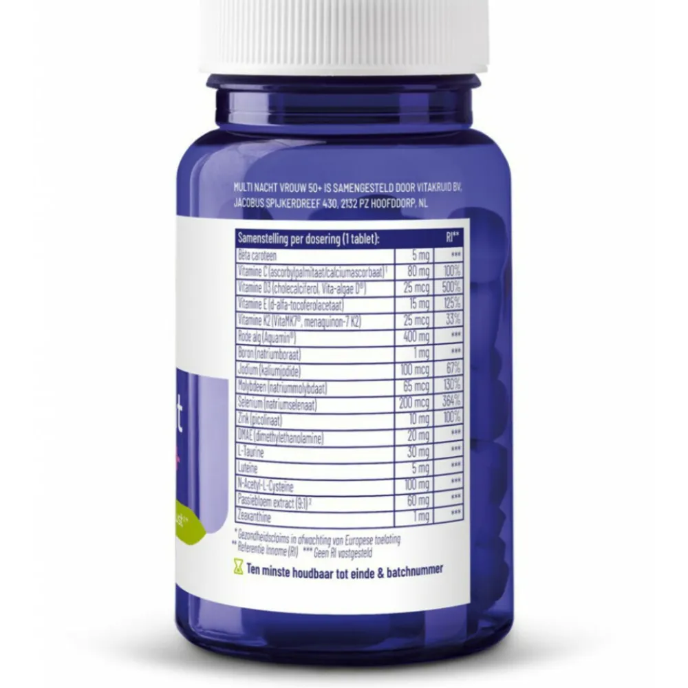 Vitaminen Vrouw<Vitakruid Multi Nacht Vrouw 50+ 30 tabletten