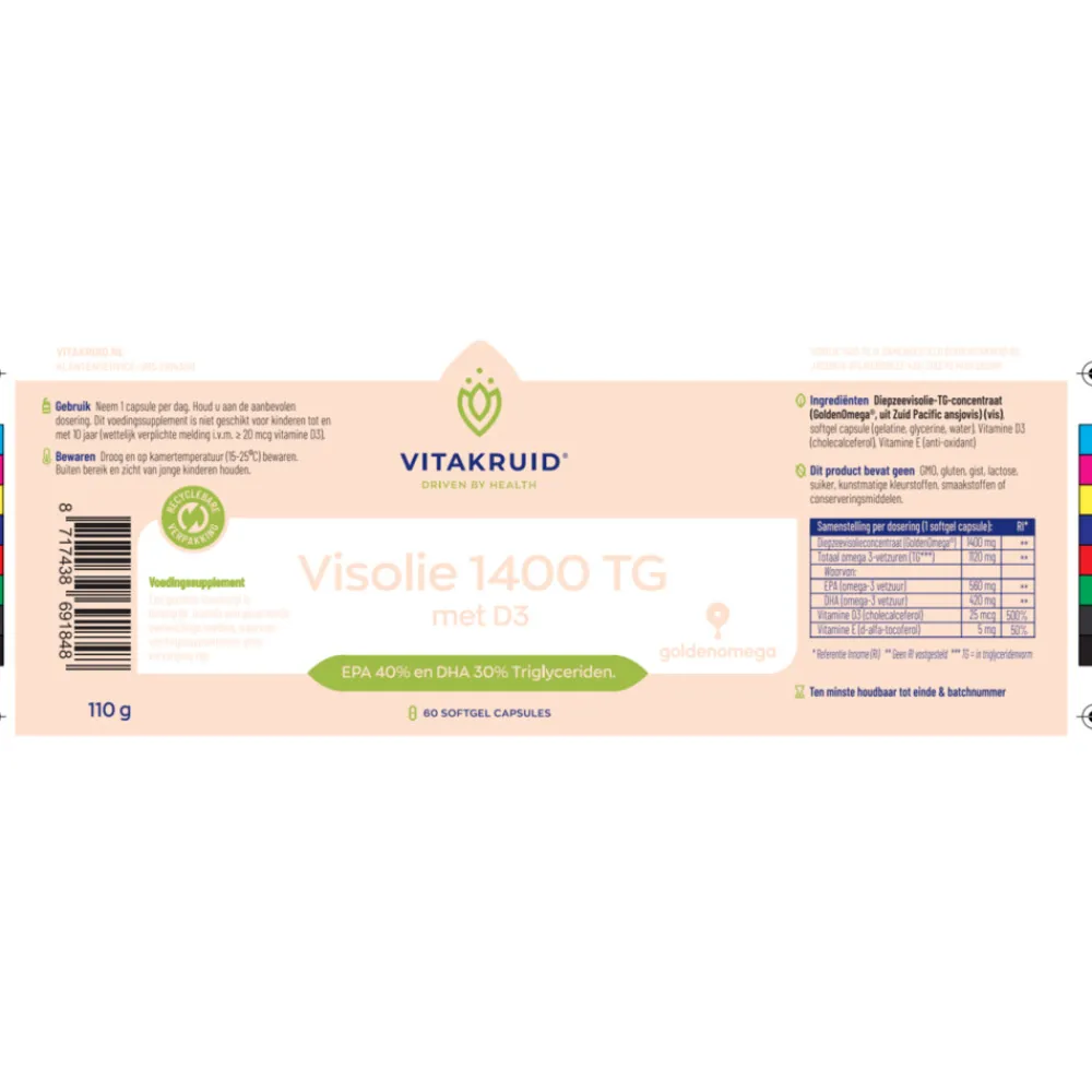 Clearance Visolie 1400 TG Met D3 60 capsules Speciale Bestanddelen
