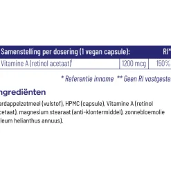 Discount Vitamine A 4000 IE Vegan 100 capsules Vitaminen