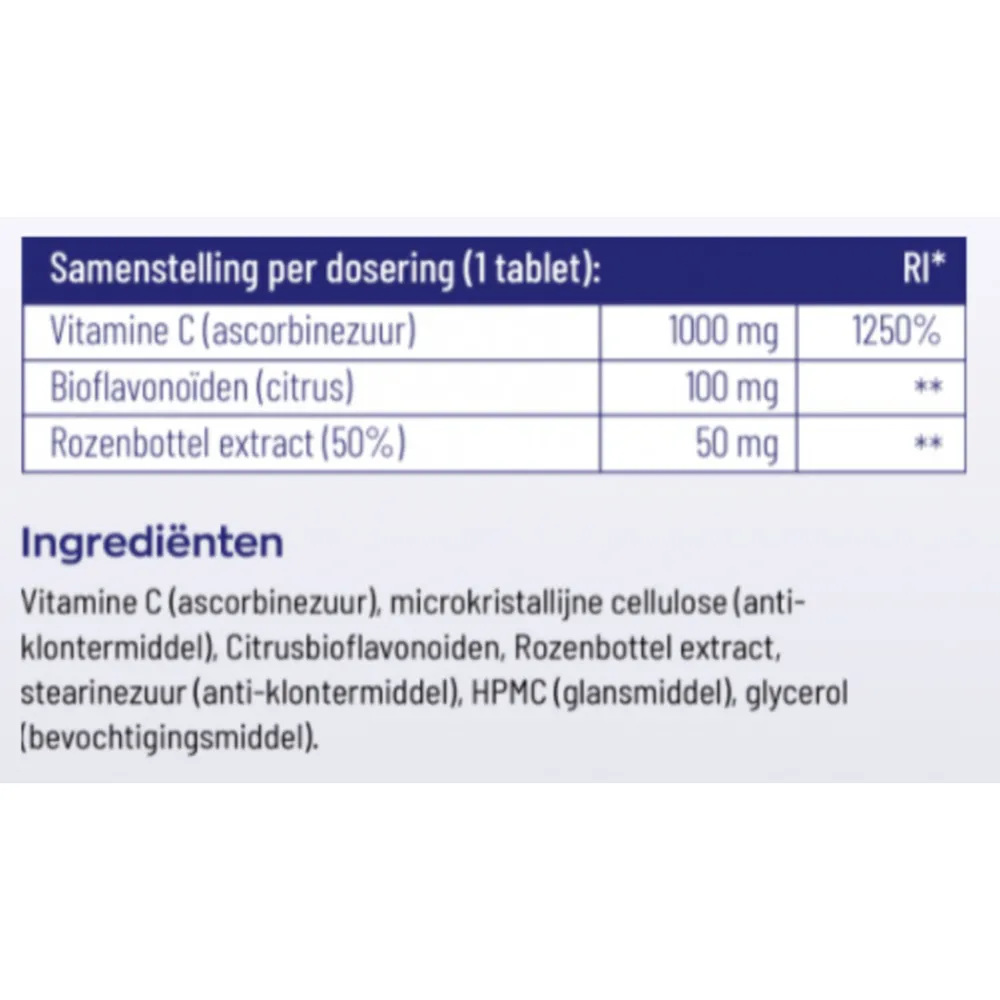 Vitaminen<Vitakruid Vitamine C 1000 mg 180 tabletten