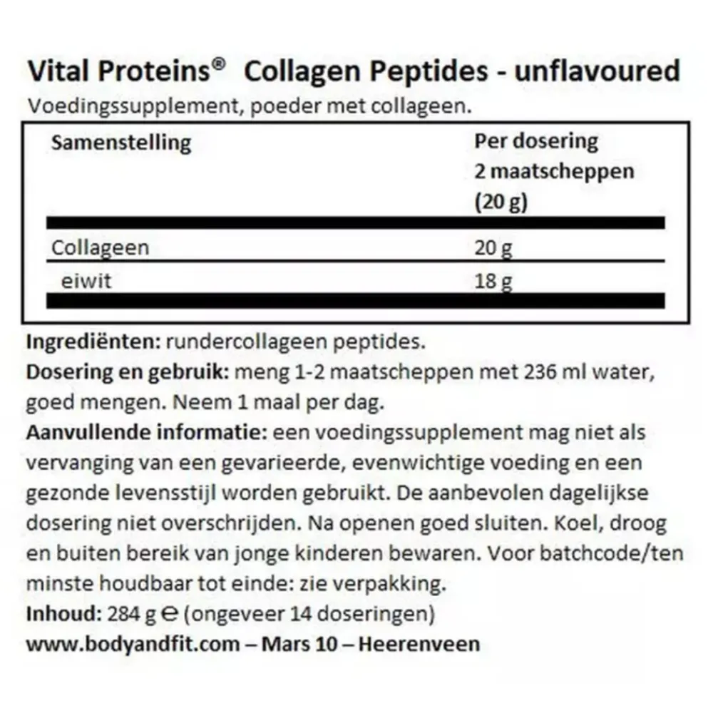 Voor Vrouw Of Man<Vital Proteins Collageen Peptiden 567 gr