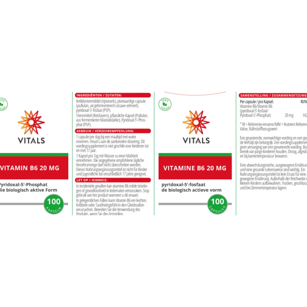 Discount B6 Pyridoxaal Fosfaat 100 capsules Vitaminen