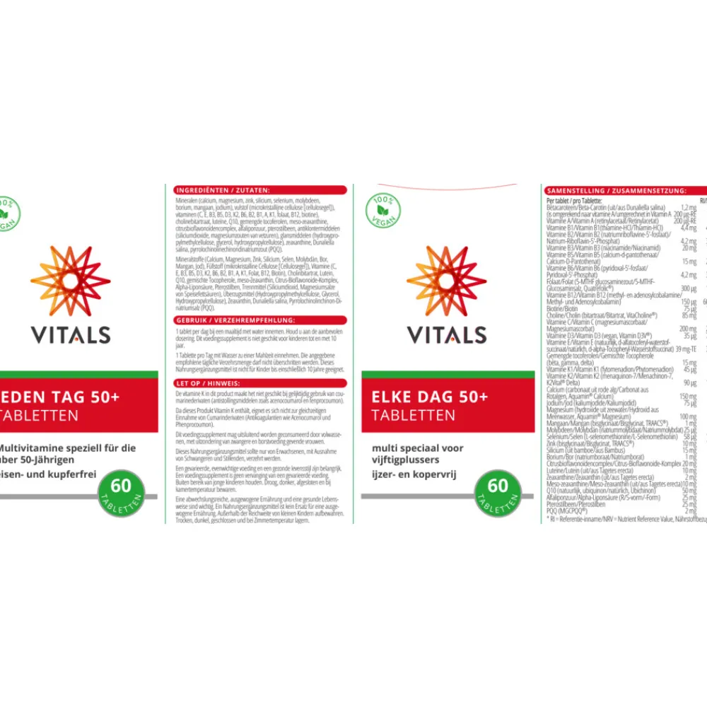 Multi Vitaminen En Mineralen<Vitals Elke Dag 50+ 60 tabletten