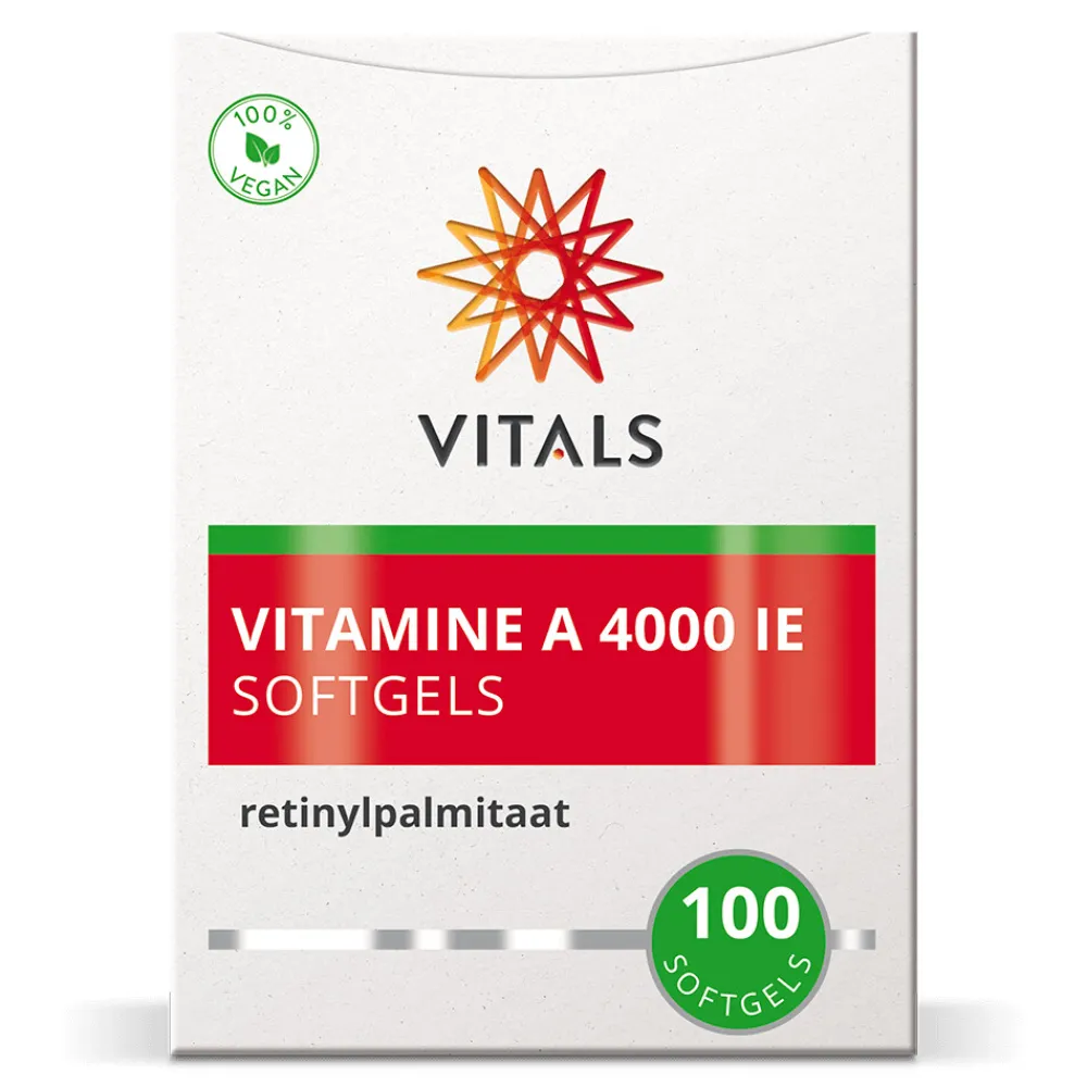 Vitaminen<Vitals Vitamine A Retinylpalmitaat 4000ie 100 softgels
