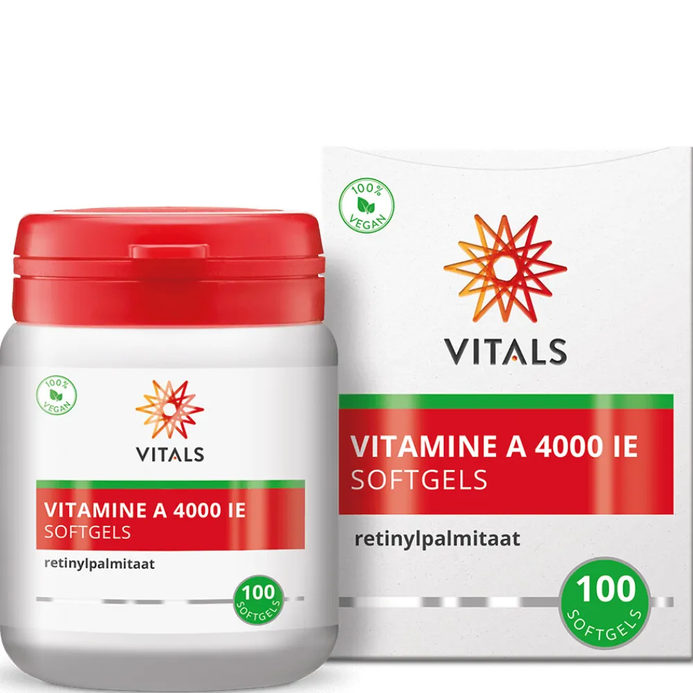 Vitaminen<Vitals Vitamine A Retinylpalmitaat 4000ie 100 softgels