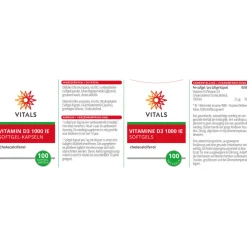 Vitaminen<Vitals Vitamine D3 1000IE 100 capsules