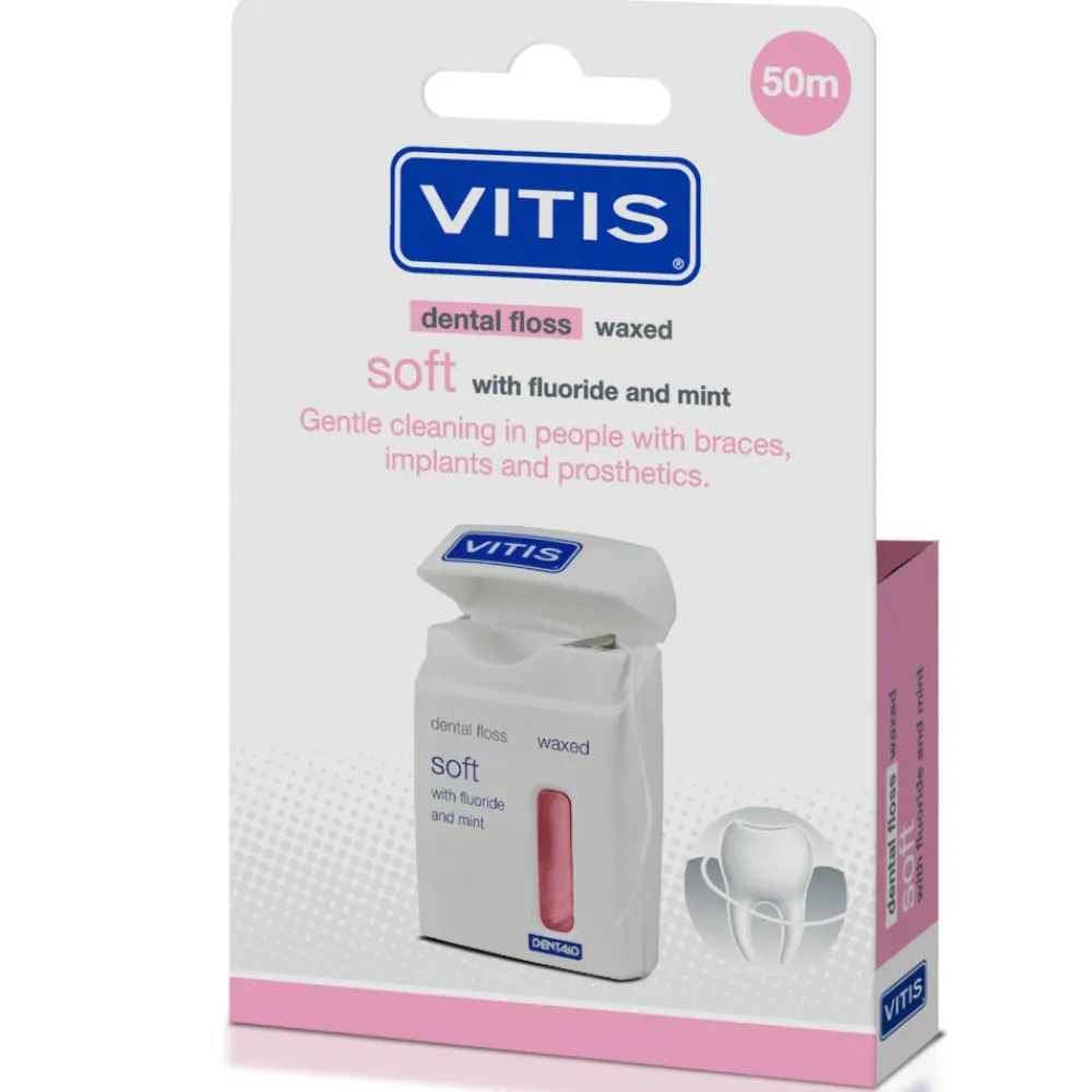 Waxed Dental Floss Fluoride & Mint 50 meter^Vitis