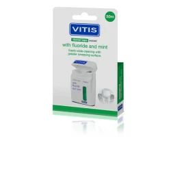 Waxed Dental Tape Fluoride & Mint 50 meter^Vitis New