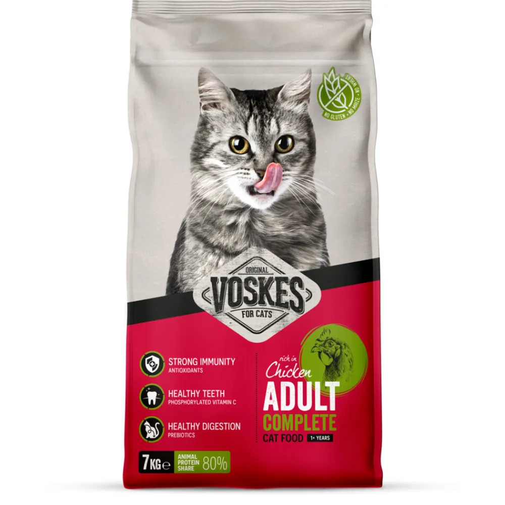 Kattenvoer<Voskes Kattenbrokken Adult Kip 7 kg
