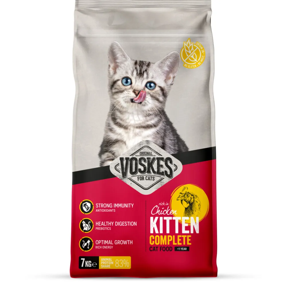 Kattenvoer<Voskes Kattenbrokken Kitten Kip 7 kg