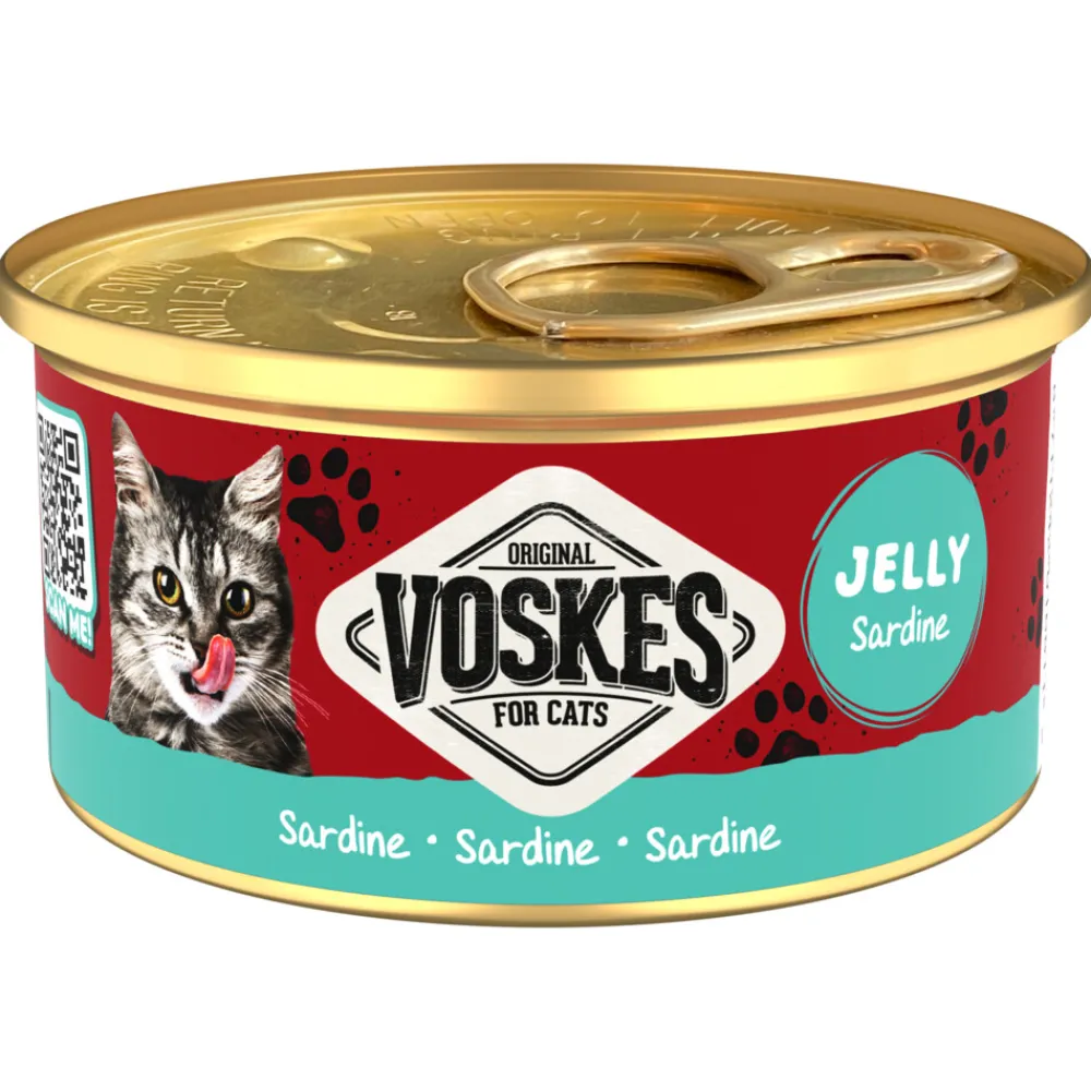Kattenvoer<Voskes Kattenvoer Nat Gelei Sardine 85 gr