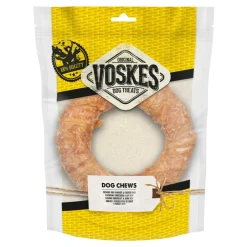 Snacks<Voskes Kauwring Runderhuid met Kip 19 cm