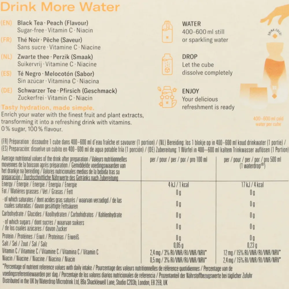 Dranken<Waterdrop Microdrink Hydratatieblokjes Ice Tea Peach 12 stuks