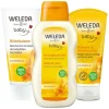 Baby Musthave - Calendula Verzorgende Olie 1 x 200 ml, Billenbalsem 1 x 75 ml & Babyshampoo & Douchecrème 1 x 200 ml - Pakket^WELEDA Clearance